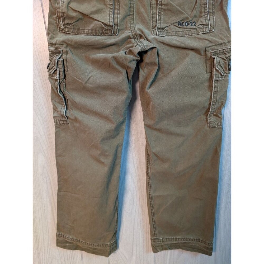 Hollister HOC-22 VTG Rare Y2K Cargo Military style Baggy Pants Green Sz S 32x30 - Picture 6 of 10
